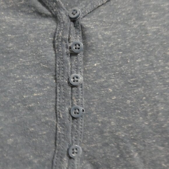 GEORGE | xs - extra small | Heather Blue Henley Short Sleeve Shirt - Picture 8 of 13